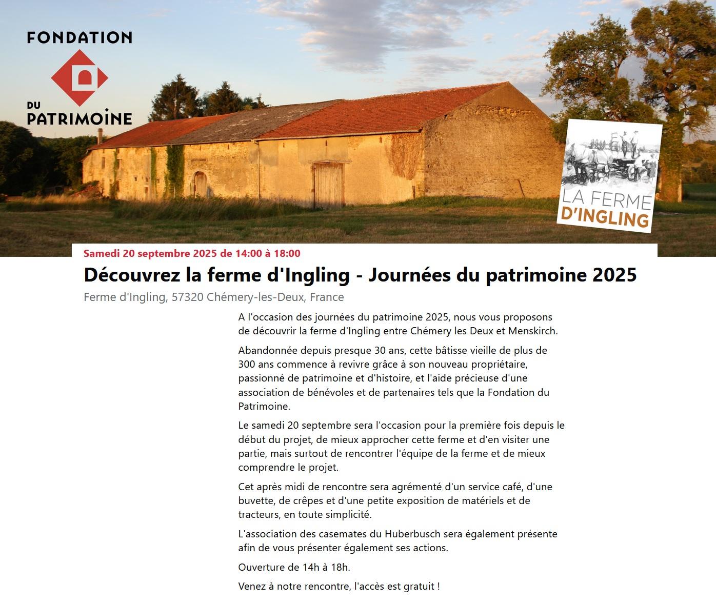 20 sept ingling journee patrimoine