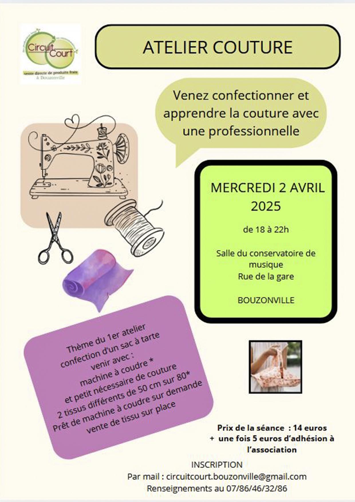 Atelier couture 2 avril 25