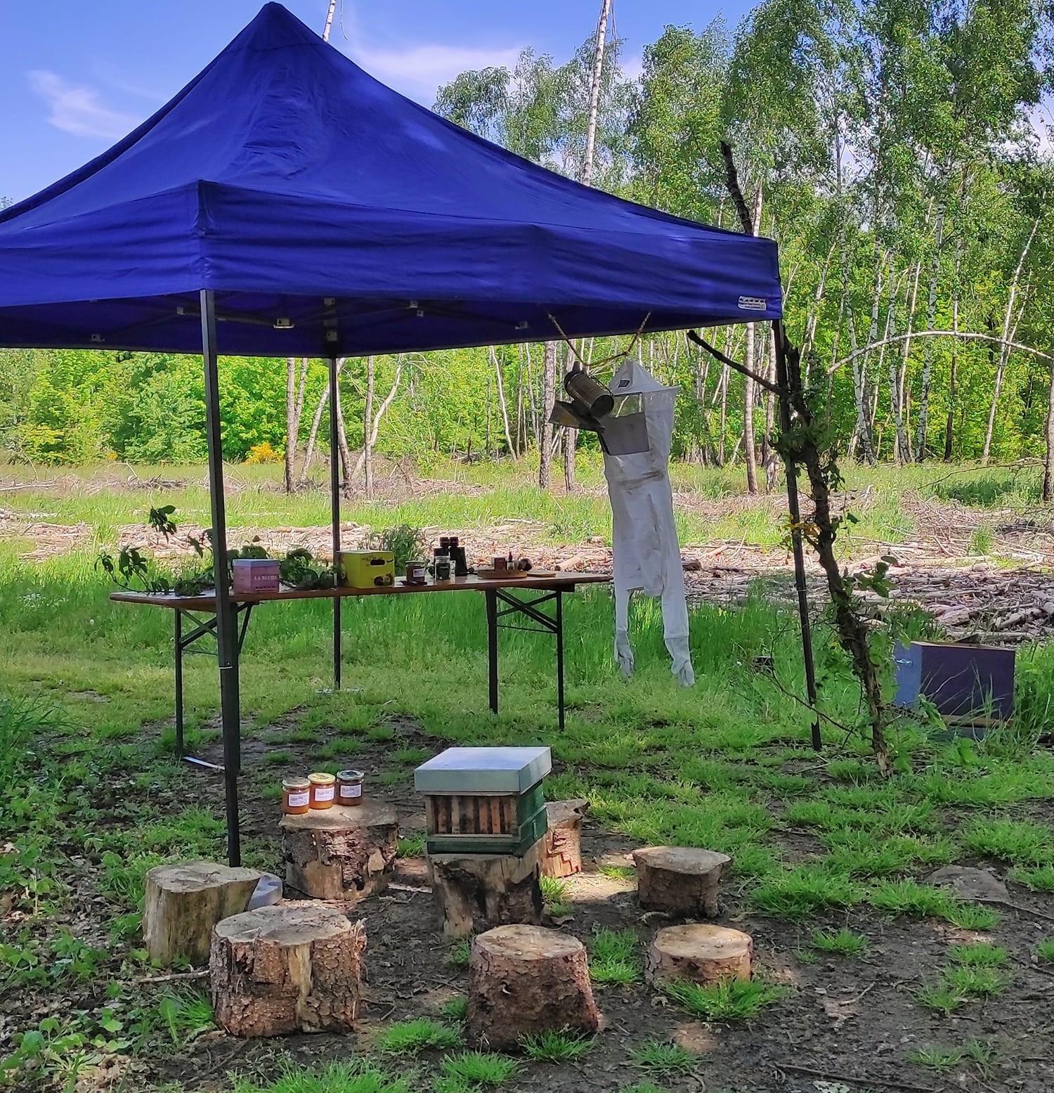 Bibiche miel - Pierre et Johan et leur stand sur les abeilles