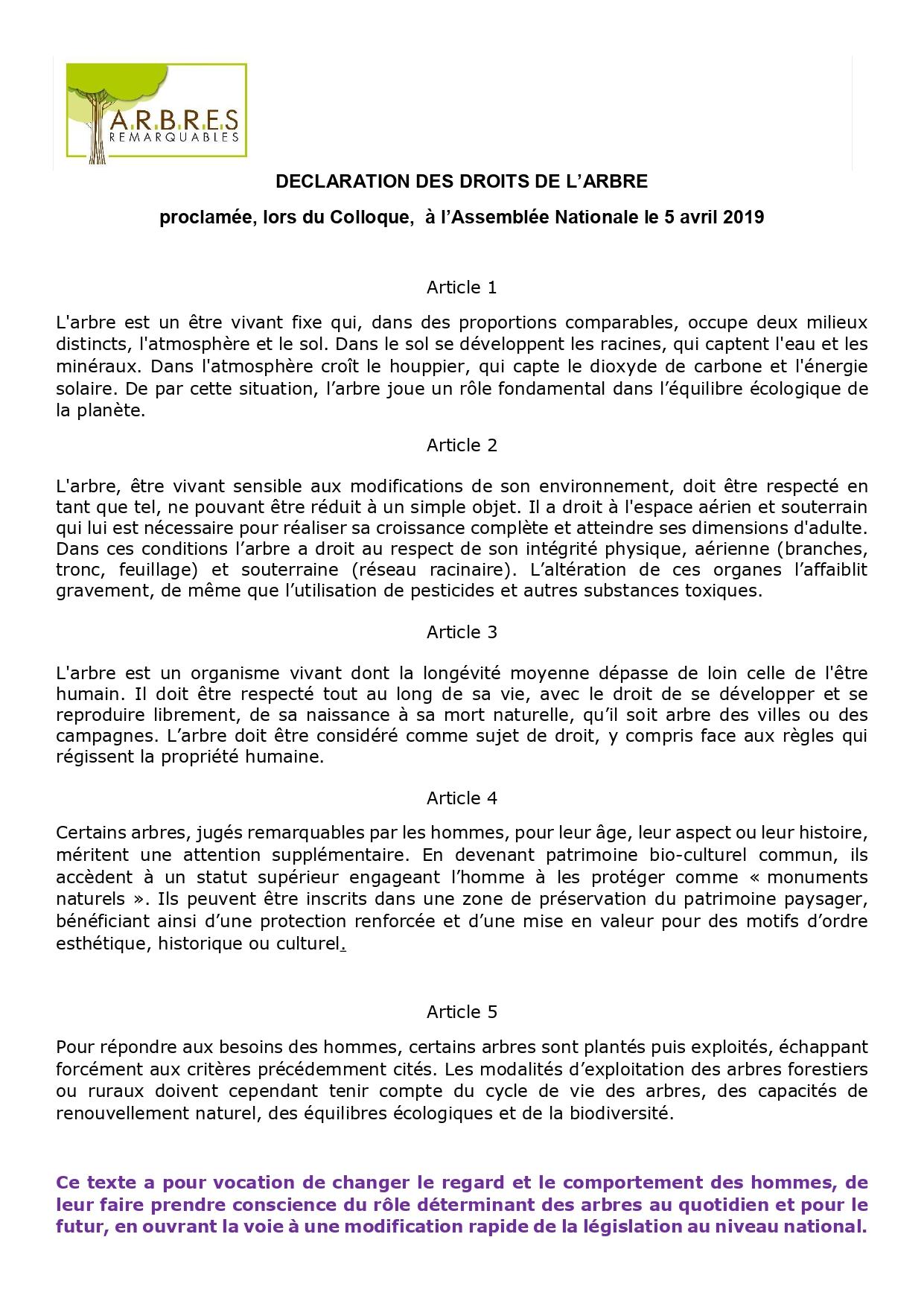 Declaration des droits de l arbre page 0001