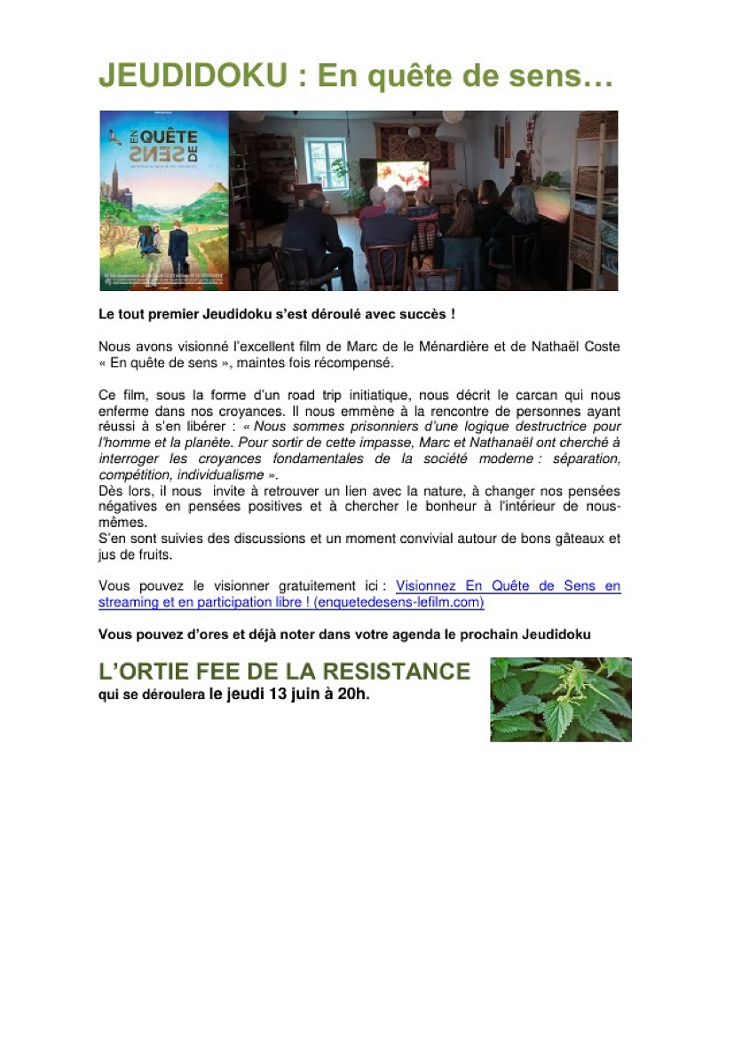 Bilan soirée Jeudidoku